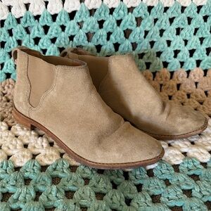 Madewell Tan Beige Suede Leather Ankle Booties Boots Womans sz 7